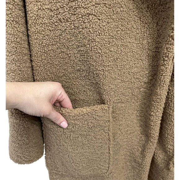 Lane Bryant Faux Fur Teddy Coat Tan Size 22/24 Business Office Casual - Picture 7 of 9